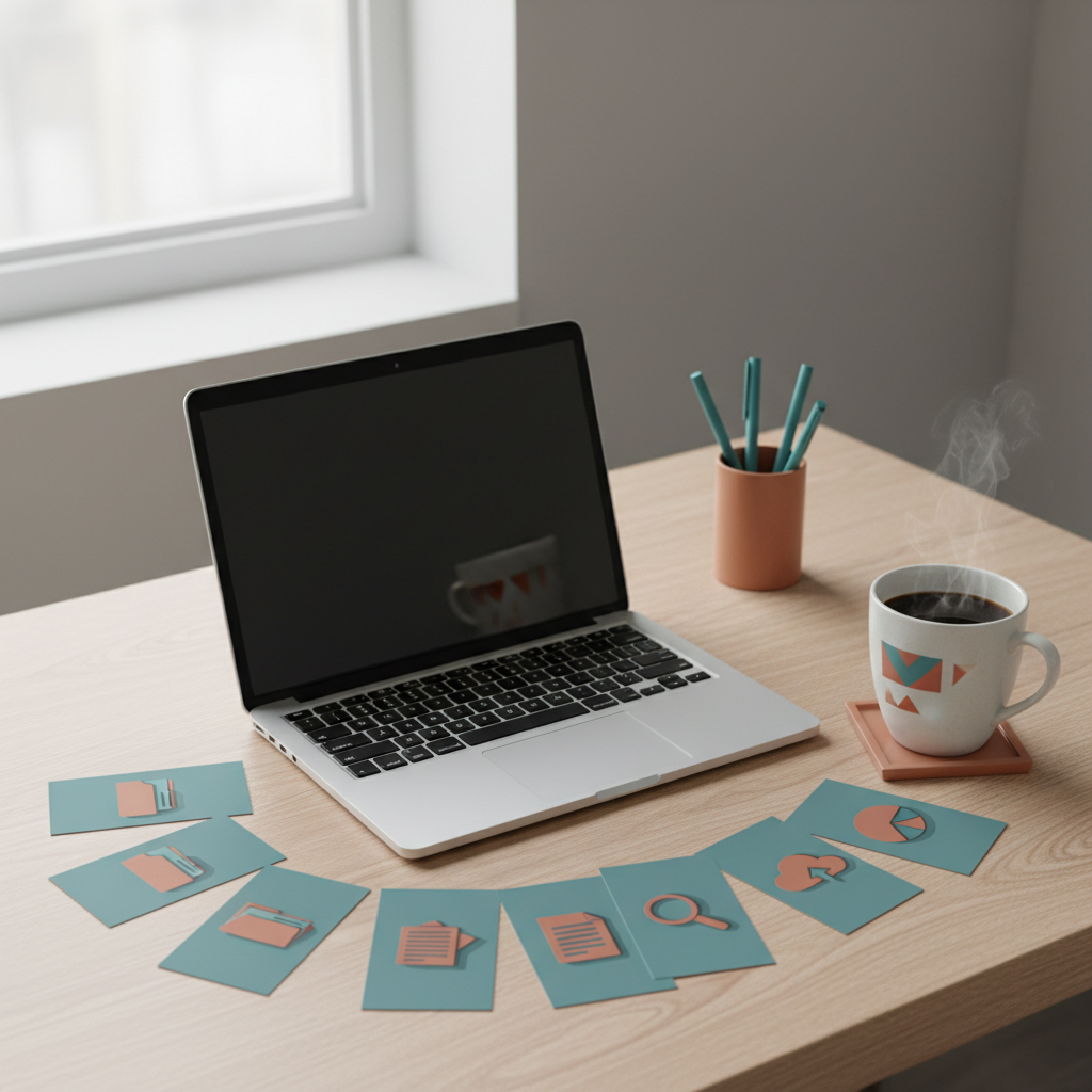 Desk with laptop showing free iLovePDF alternatives for editing PDF documents online